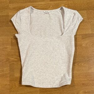 Garage Light Gray Square Neck Tee